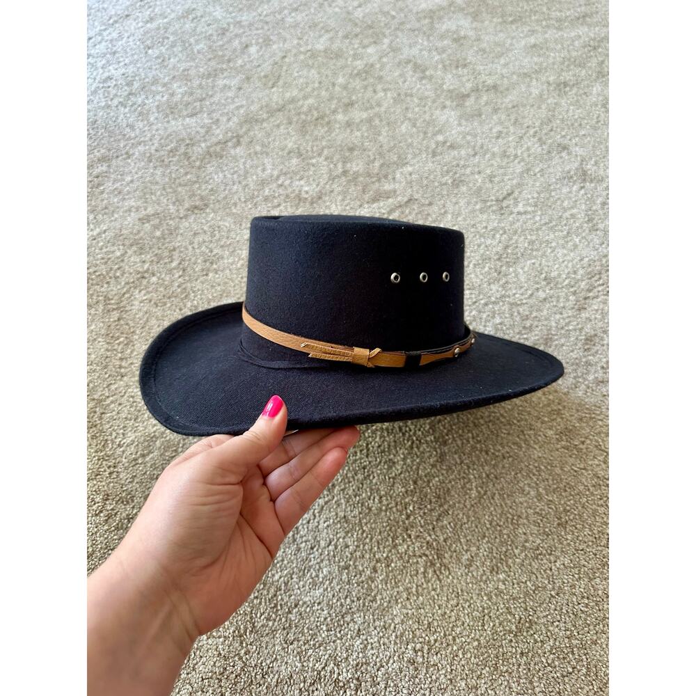 Western Express Vintage Black Felt Cowboy Hat Women’s Size S/M